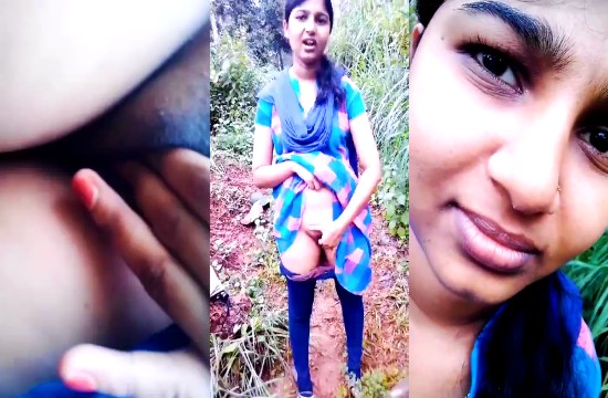 Indian Cute girl outdoor fingering lover recording to her