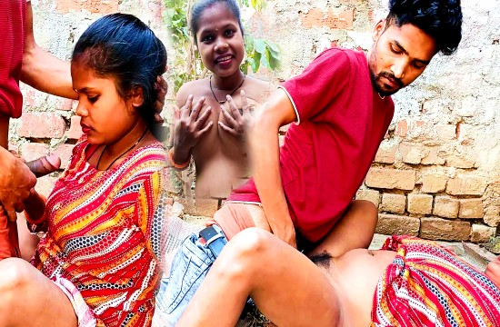 Indian Village Girl Called Her BF and Fucked Her in the Open behind the House